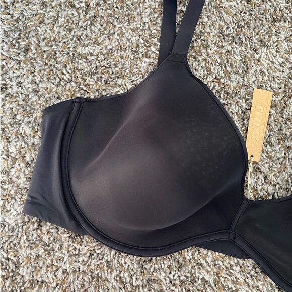 Skims Weightless Scoop Bra 48D Black Casual T Shirt Plus Size NWT - Picture 2 of 7